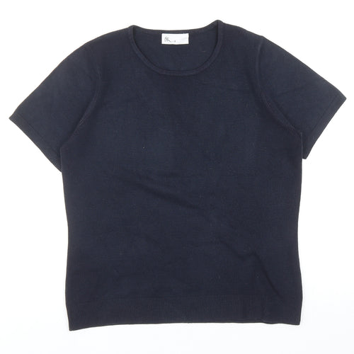 BHS Womens Blue Round Neck Acrylic Pullover Jumper Size 12