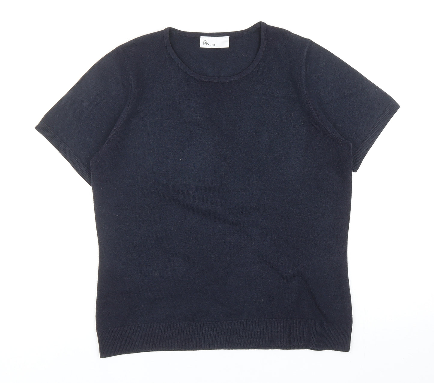 BHS Womens Blue Round Neck Acrylic Pullover Jumper Size 12
