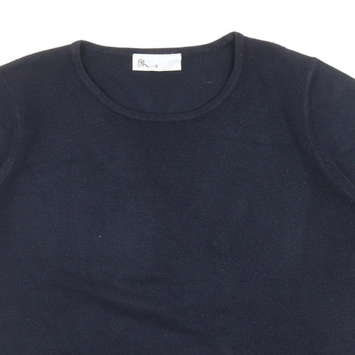 BHS Womens Blue Round Neck Acrylic Pullover Jumper Size 12