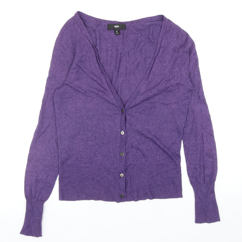 Mossimo Womens Purple V-Neck Viscose Cardigan Jumper Size S