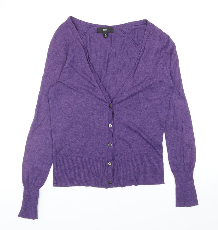 Mossimo Womens Purple V-Neck Viscose Cardigan Jumper Size S