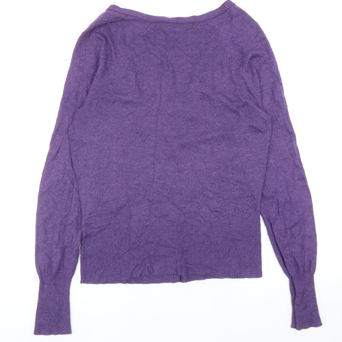 Mossimo Womens Purple V-Neck Viscose Cardigan Jumper Size S