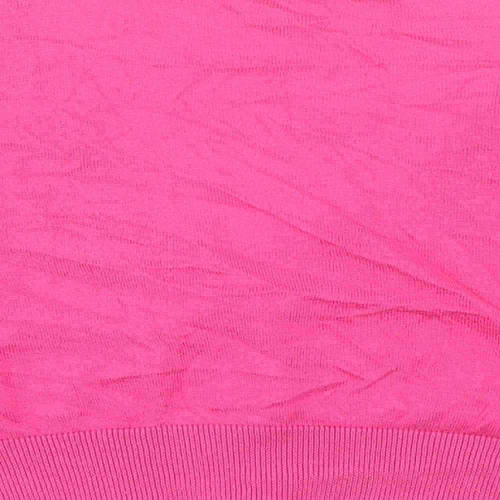 Marks and Spencer Womens Pink V-Neck Cotton Shrug Jumper Size 12