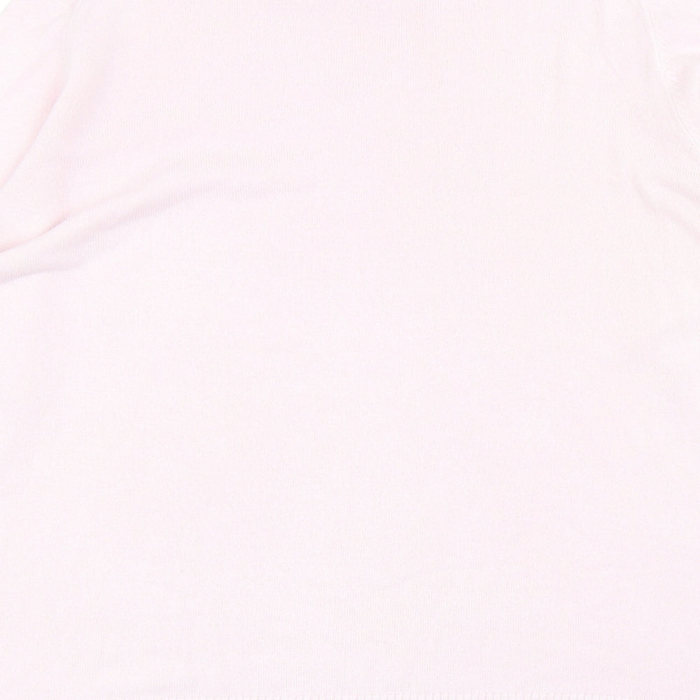 Marks and Spencer Womens Pink Mock Neck Acrylic Pullover Jumper Size 16
