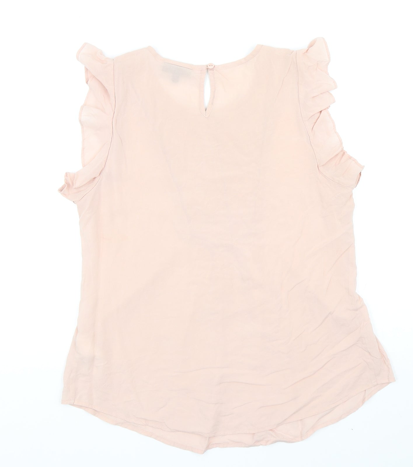Warehouse Womens Pink Viscose Basic Blouse Size 14 Scoop Neck