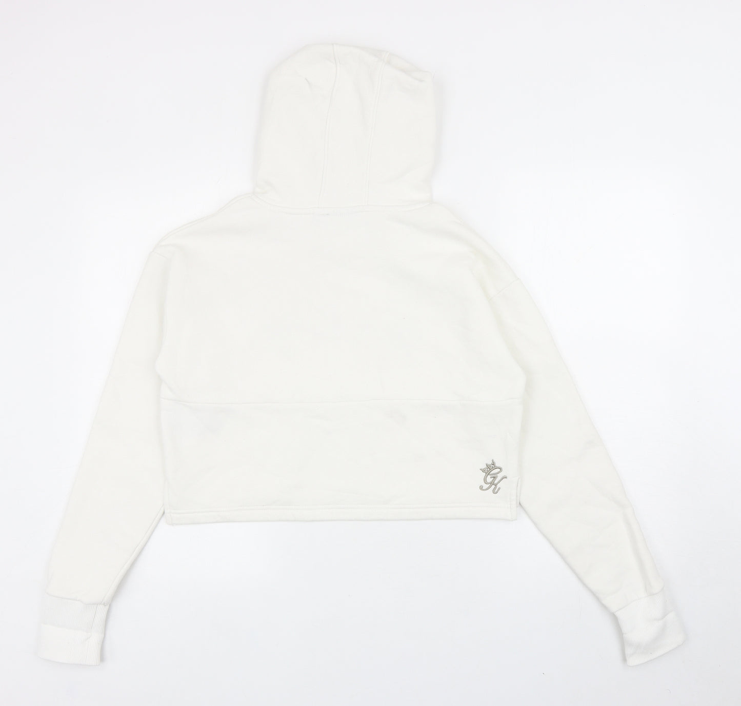 Gym King Womens White Cotton Pullover Hoodie Size 10 Pullover - Cropped