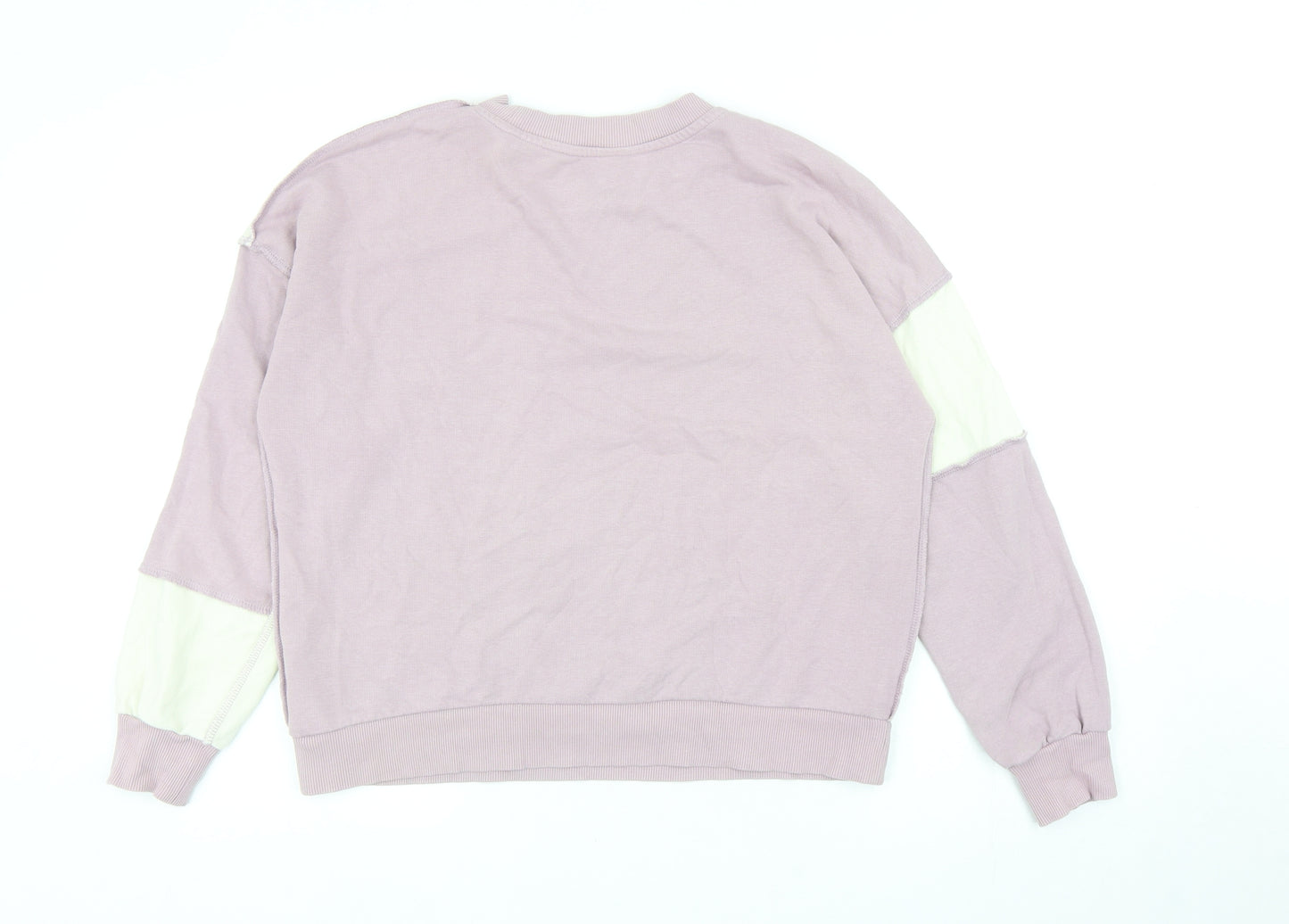 TU Womens Purple Colourblock Cotton Pullover Sweatshirt Size 8 Pullover - Exposed Seams