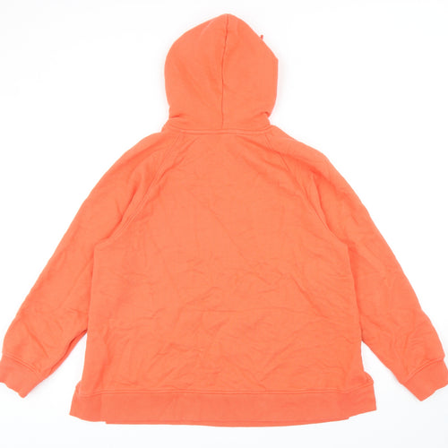 Marks and Spencer Womens Orange Cotton Pullover Hoodie Size 14 Pullover