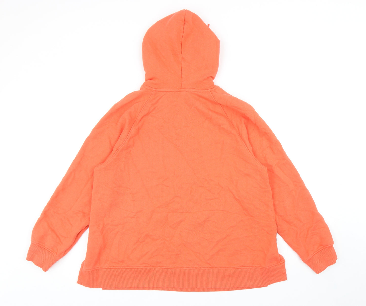 Marks and Spencer Womens Orange Cotton Pullover Hoodie Size 14 Pullover