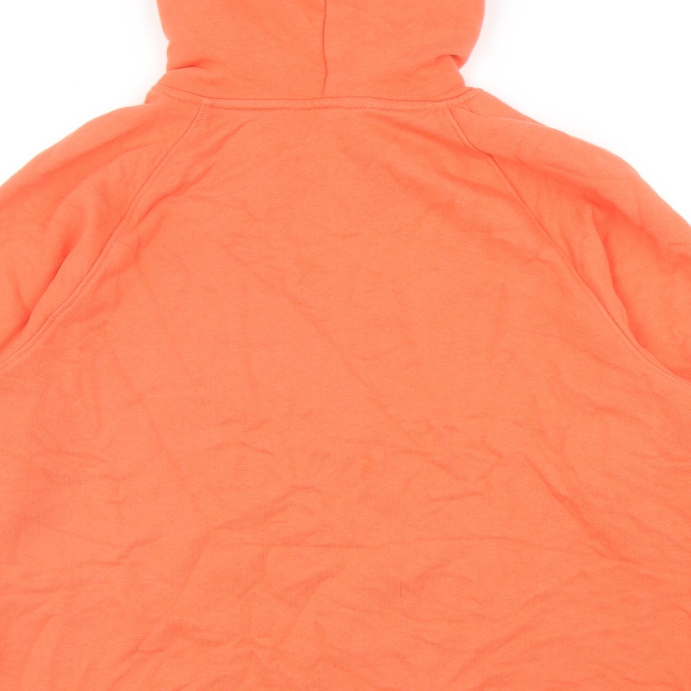 Marks and Spencer Womens Orange Cotton Pullover Hoodie Size 14 Pullover