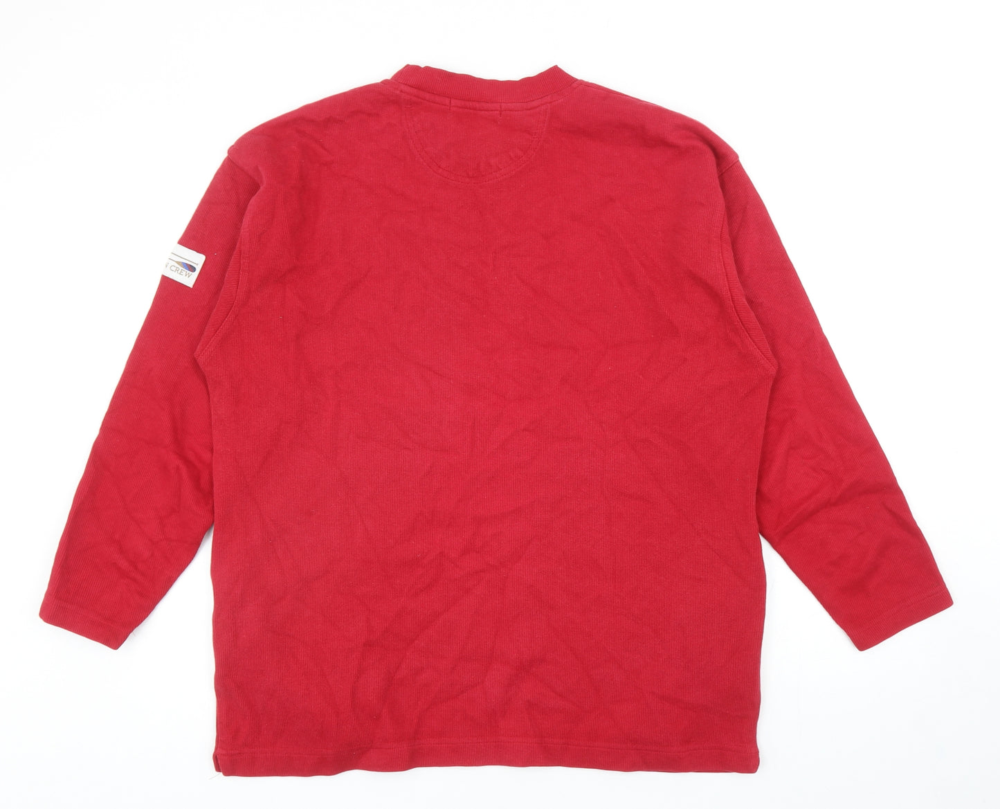 George Mens Red Cotton Pullover Sweatshirt Size L