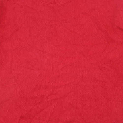 George Mens Red Cotton Pullover Sweatshirt Size L