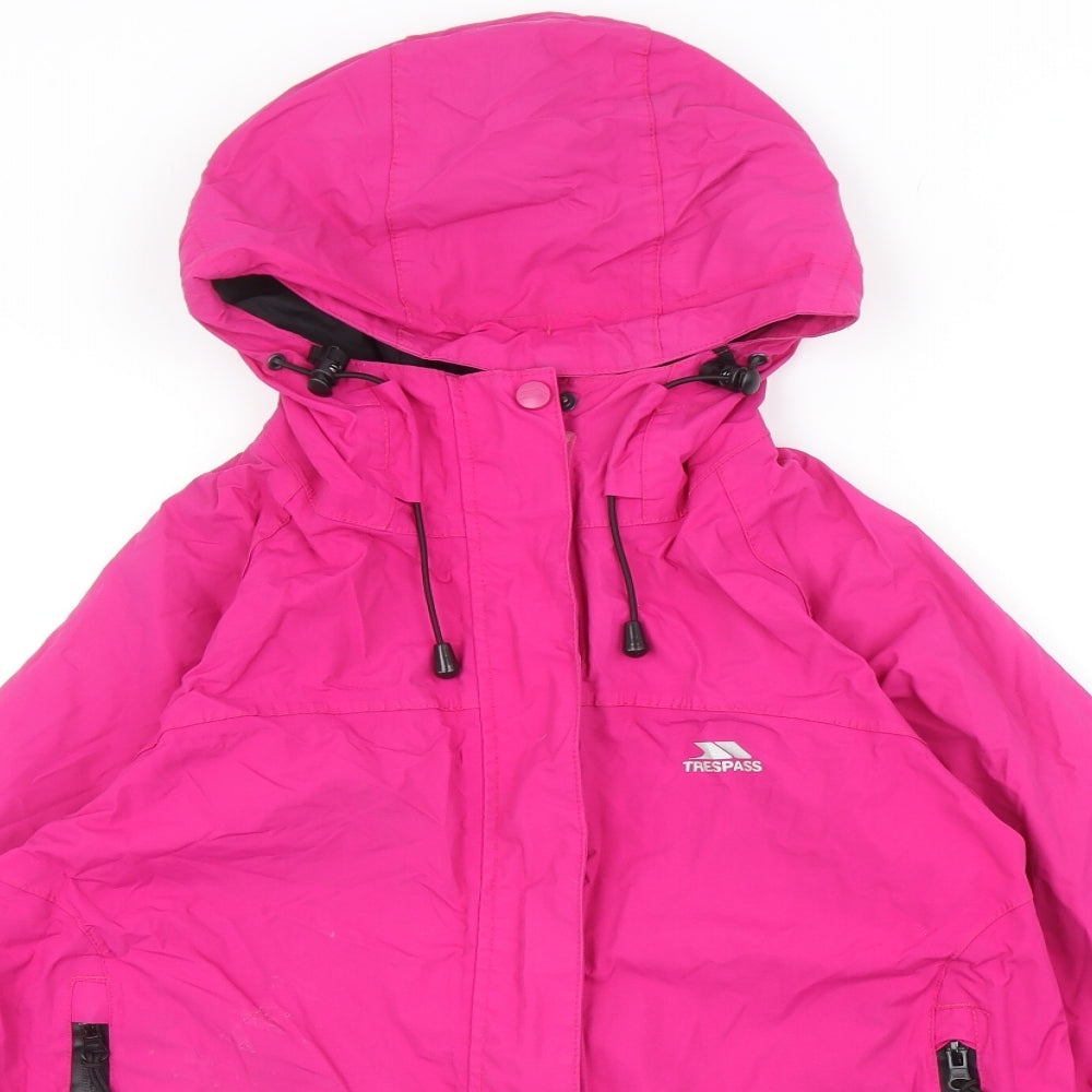 Trespass Womens Pink Rain Coat Coat Size M Hook & Loop