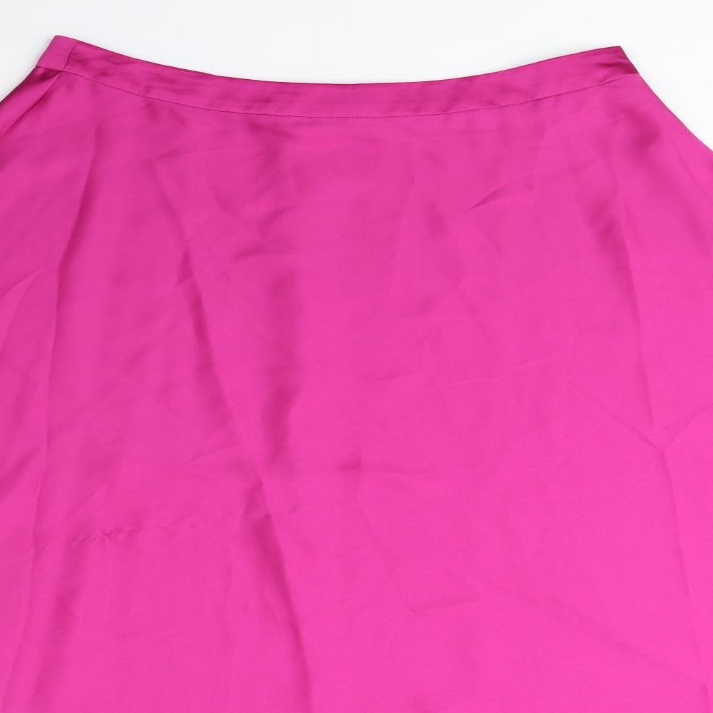 ASOS Womens Pink Polyester Flare Skirt Size 10 Zip