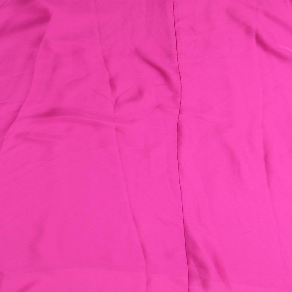 ASOS Womens Pink Polyester Flare Skirt Size 10 Zip