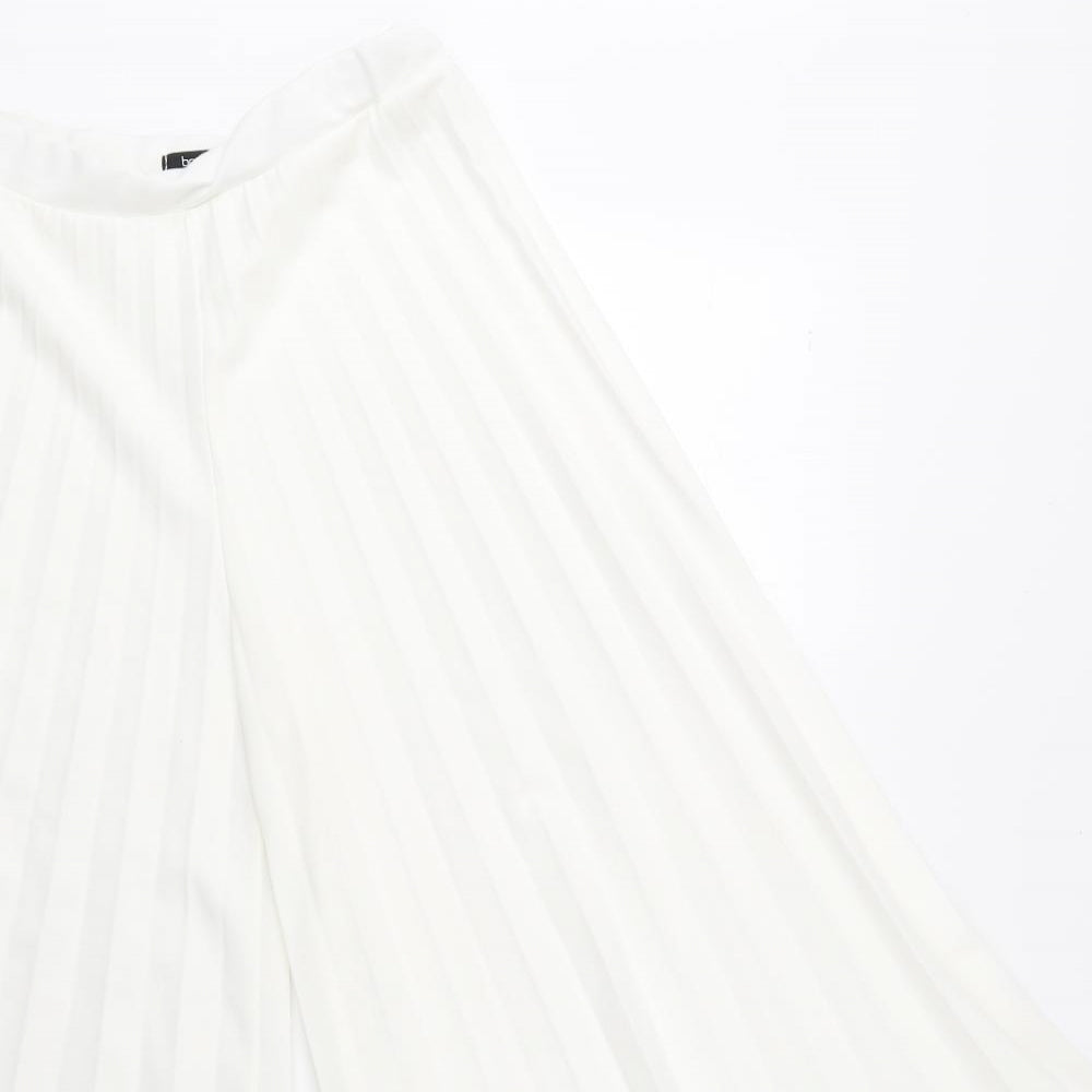 Boohoo Womens White Polyester Trousers Size 16 L23 in Regular