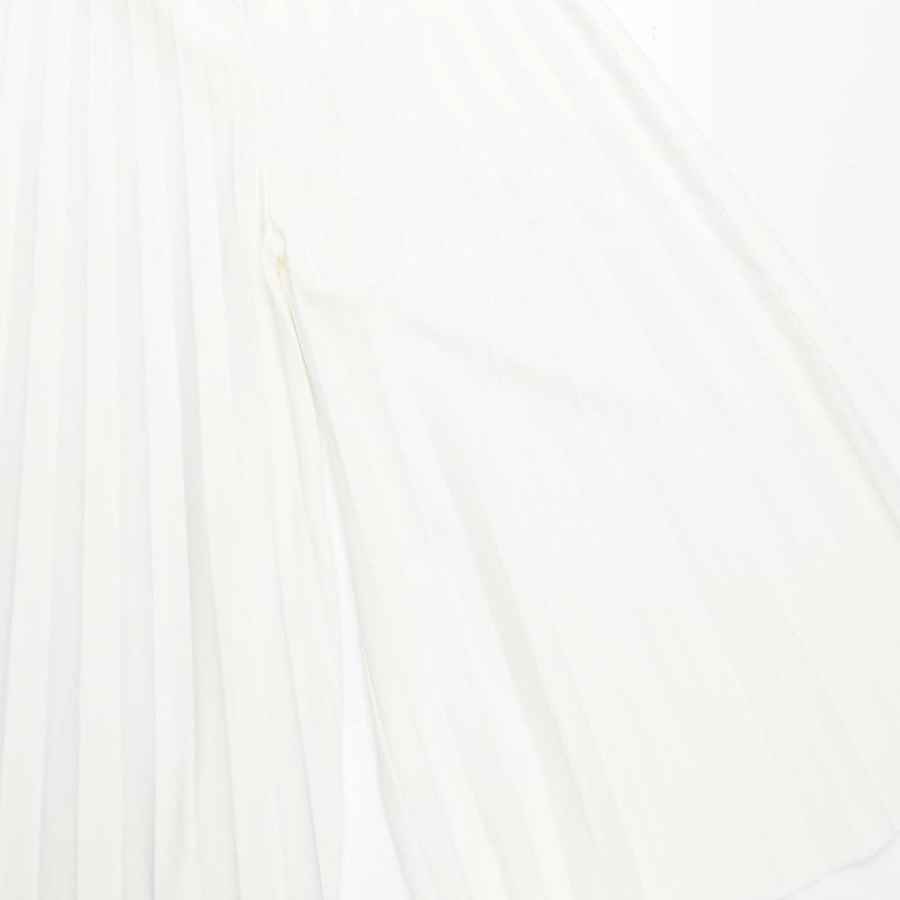 Boohoo Womens White Polyester Trousers Size 16 L23 in Regular