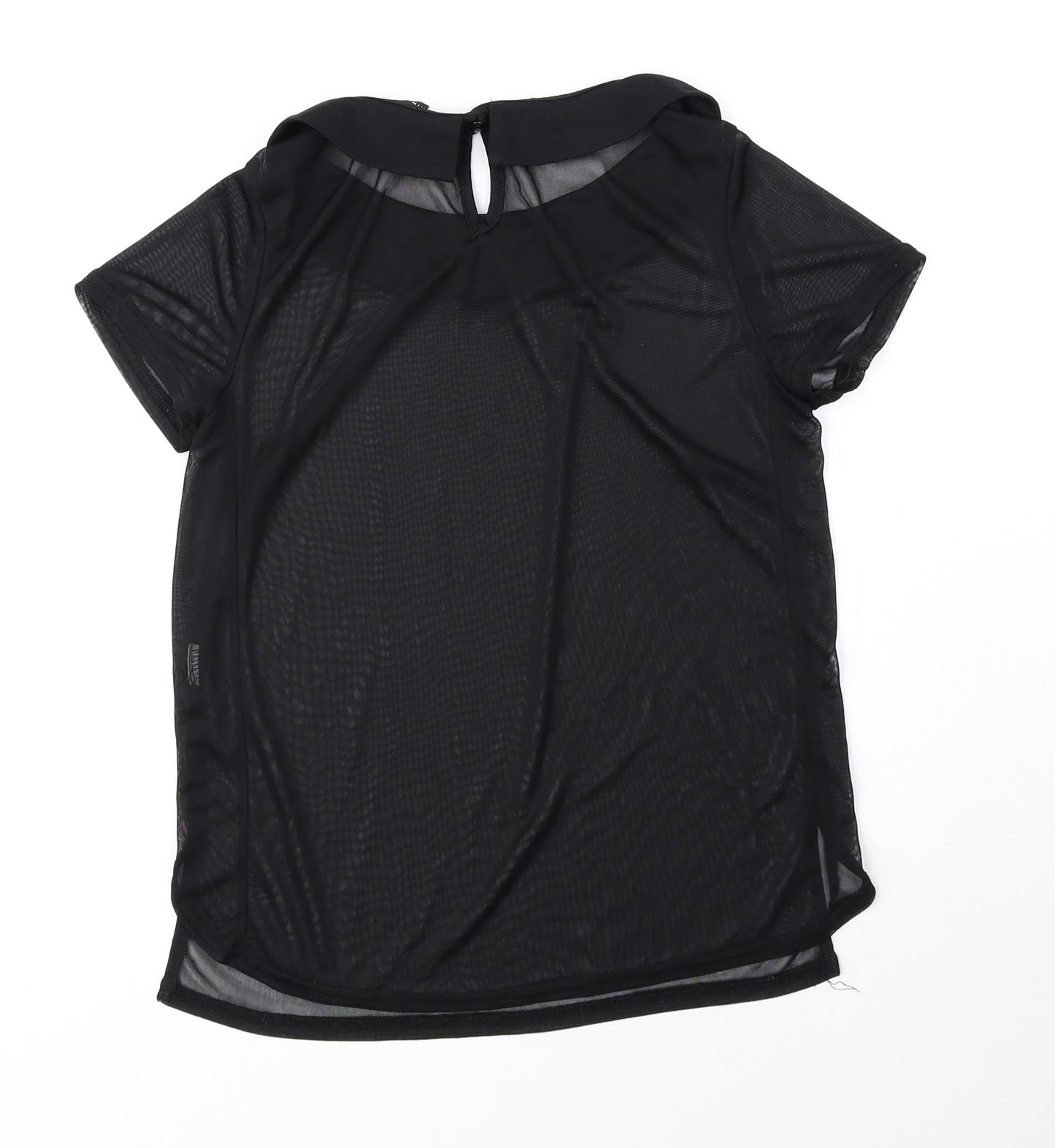 Atmosphere Womens Black Polyester Basic Blouse Size 10 Collared