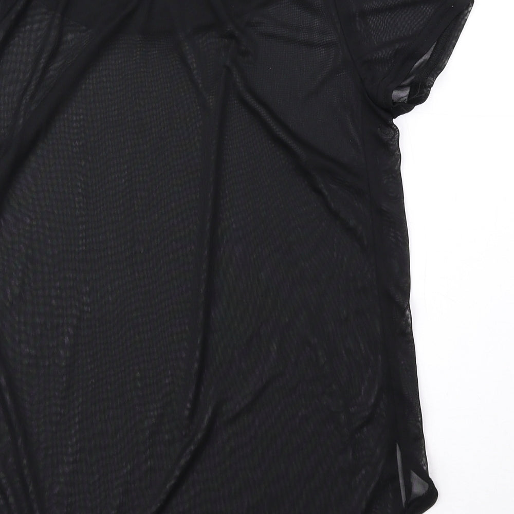 Atmosphere Womens Black Polyester Basic Blouse Size 10 Collared