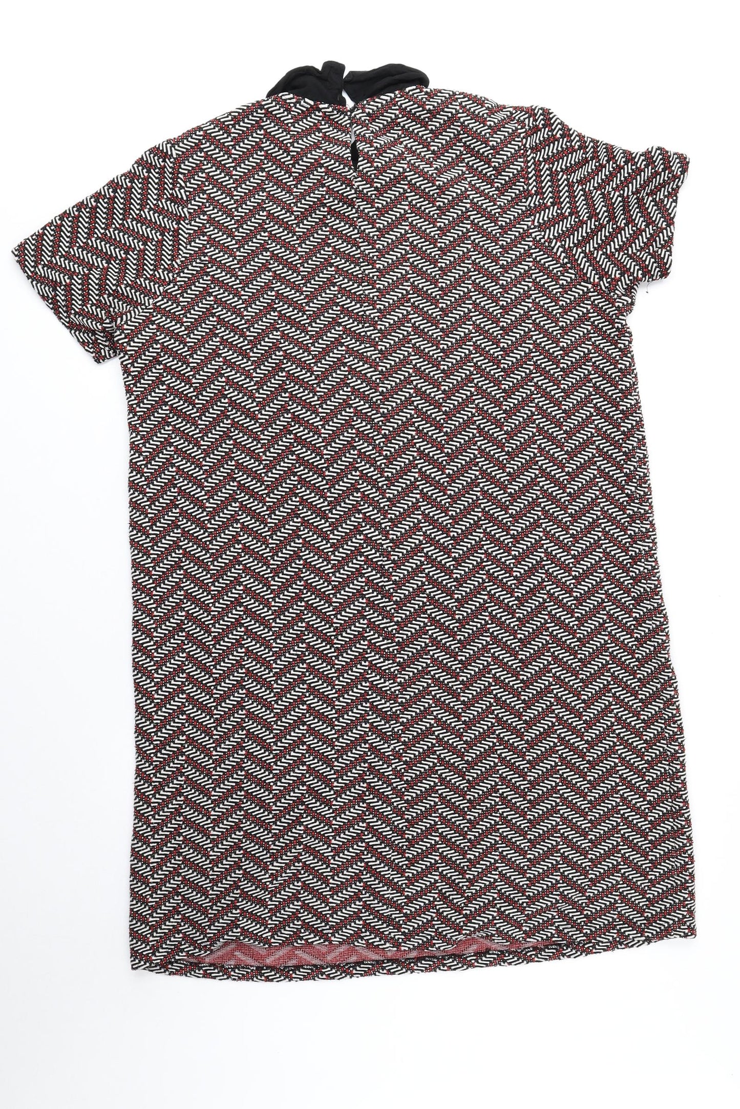 TU Womens Multicoloured Geometric Polyester Sheath Size 14 Collared Button