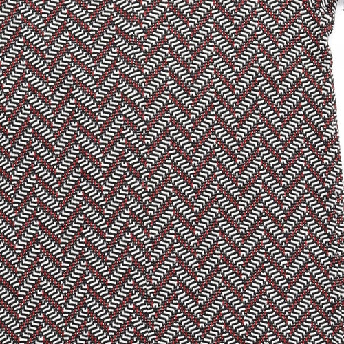 TU Womens Multicoloured Geometric Polyester Sheath Size 14 Collared Button