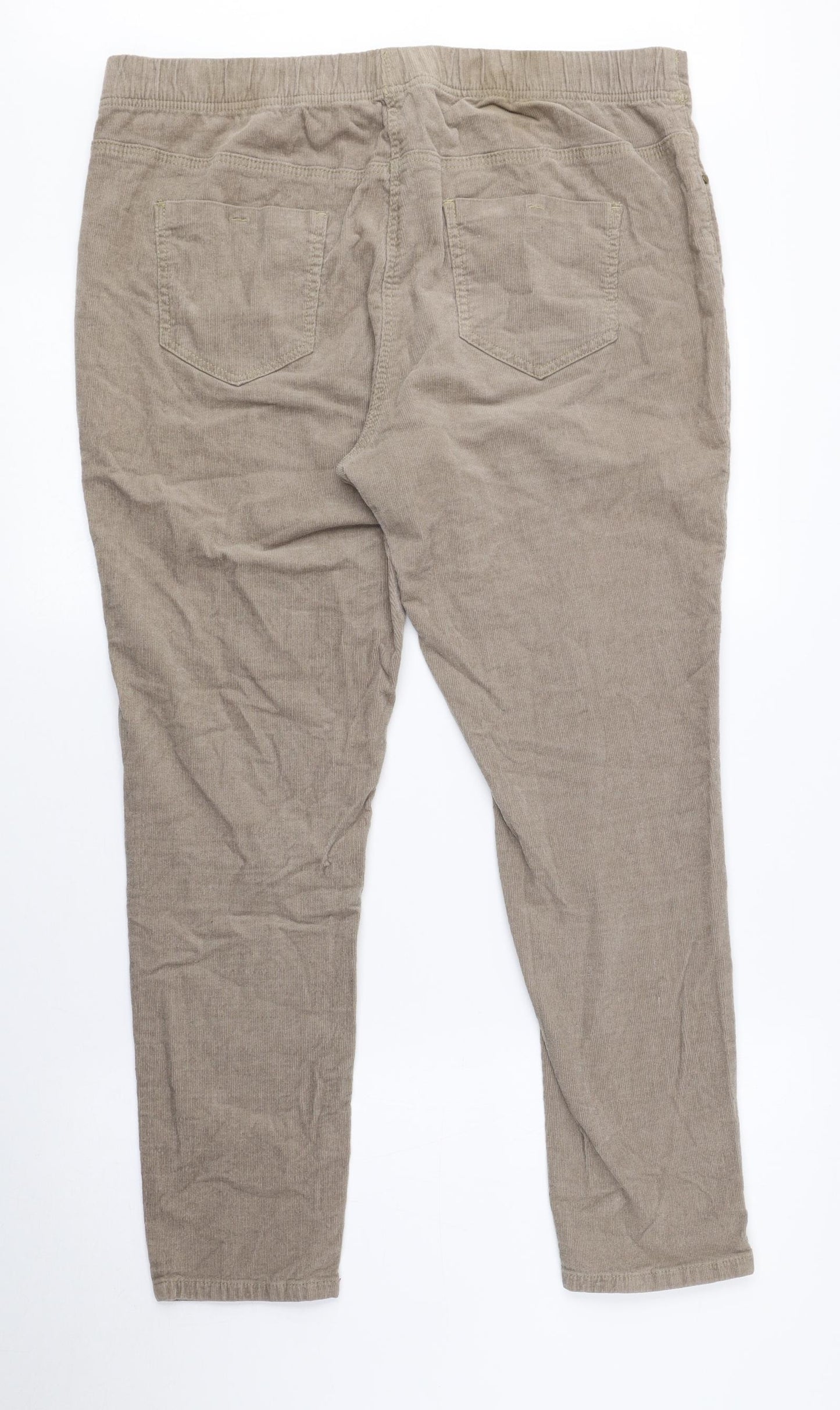 George Mens Brown Cotton Trousers Size 32 in L25 in Regular Button