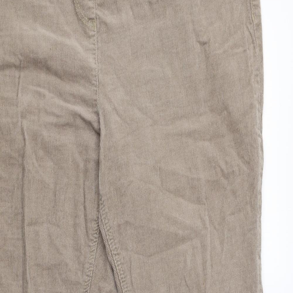 George Mens Brown Cotton Trousers Size 32 in L25 in Regular Button