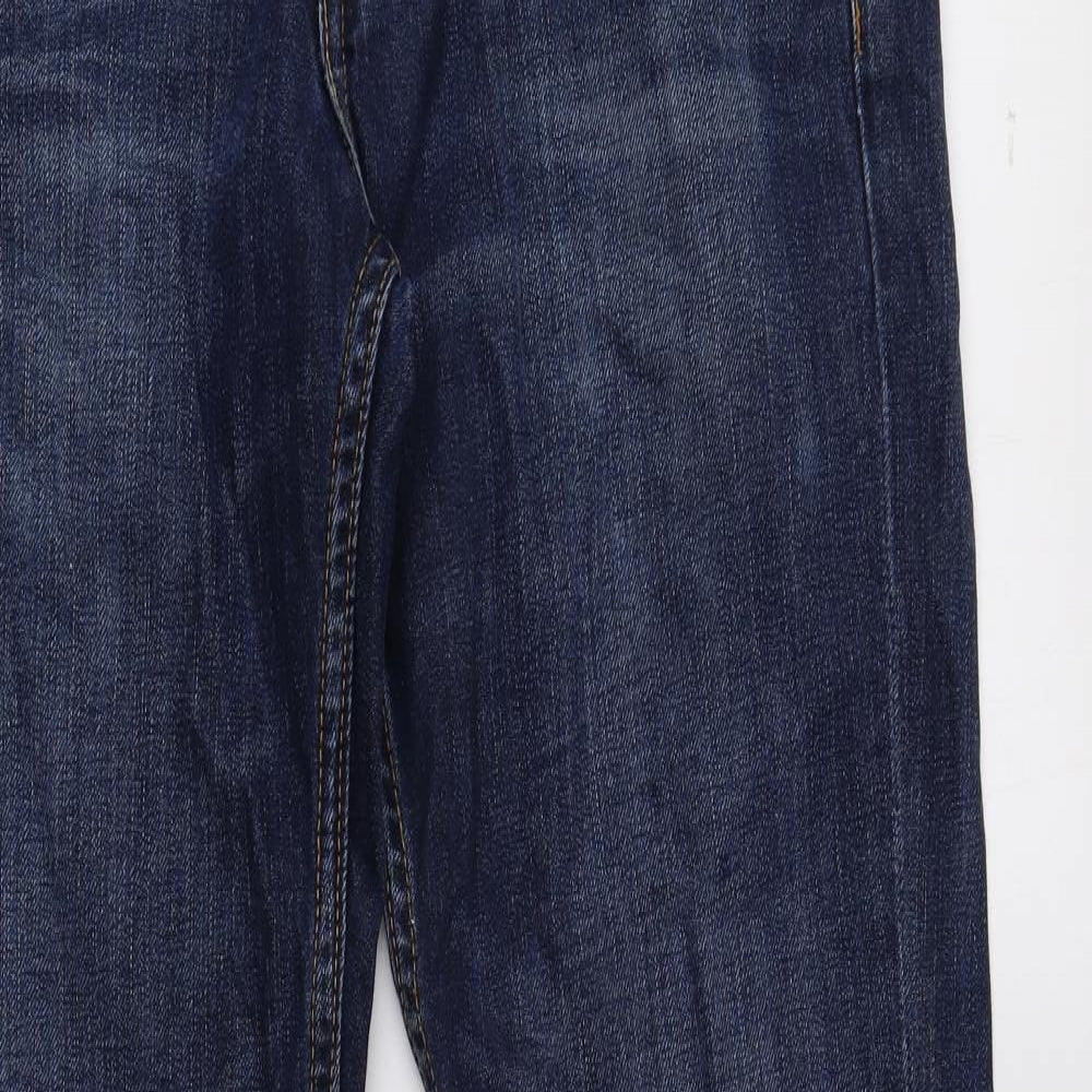 Preworn Mens Blue Cotton Straight Jeans Size 30 in L30 in Regular Button