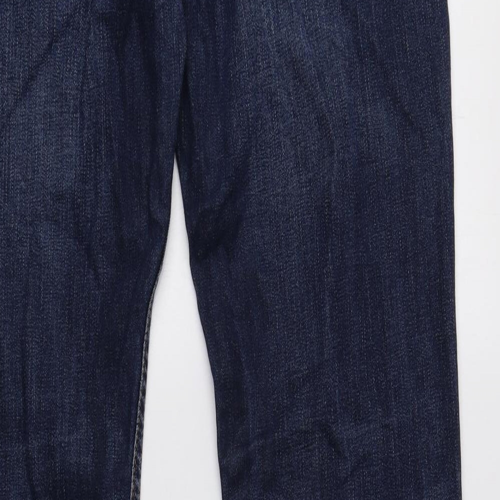 Preworn Mens Blue Cotton Straight Jeans Size 30 in L30 in Regular Button