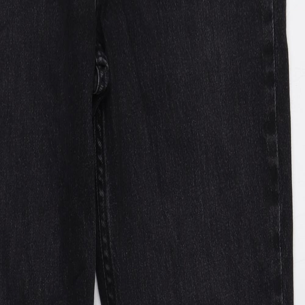 Zara Womens Black Cotton Straight Jeans Size 8 L30 in Regular Button