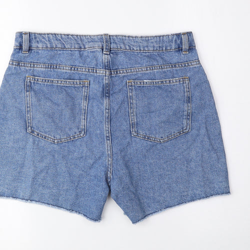 Marks and Spencer Girls Blue Cotton Boyfriend Shorts Size 14-15 Years L4 in Regular Buckle