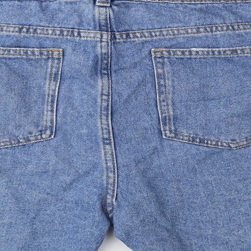 Marks and Spencer Girls Blue Cotton Boyfriend Shorts Size 14-15 Years L4 in Regular Buckle