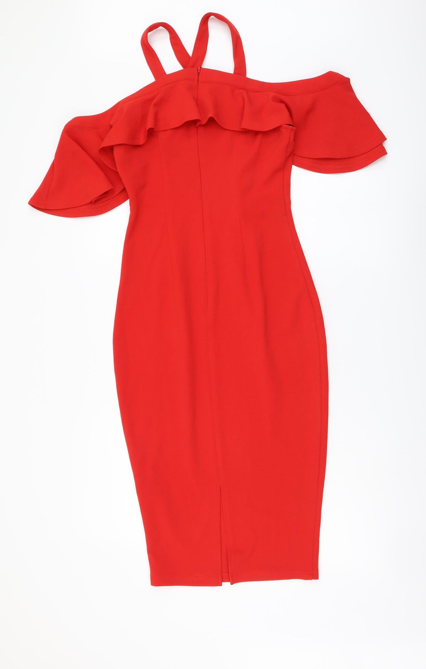 Girl in Mind Womens Red Polyester Bodycon Size 8 Halter Pullover