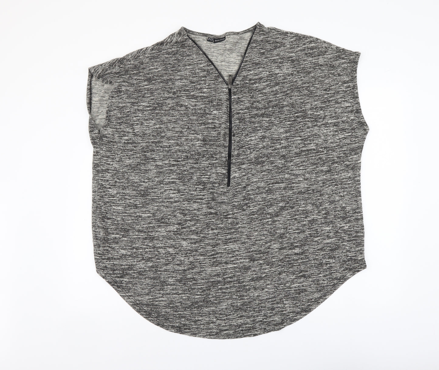 Body Flirt Womens Grey Geometric Viscose Basic Blouse Size XL V-Neck