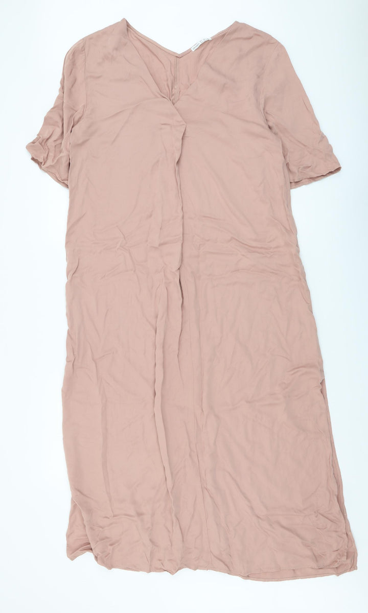 Oysho Womens Pink Viscose A-Line Size S V-Neck Pullover