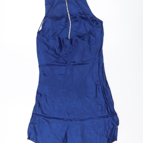 Zara Womens Blue Polyester Mini Size XS Halter Pullover