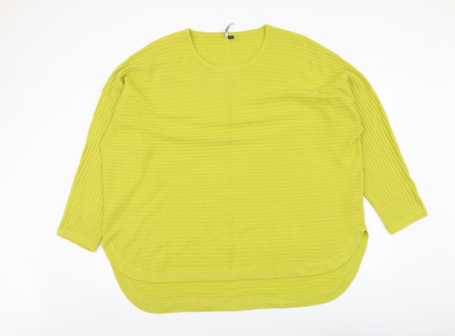 Capsule Womens Green Round Neck Acrylic Tunic Jumper Size 28