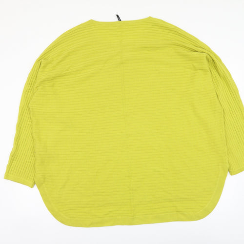 Capsule Womens Green Round Neck Acrylic Tunic Jumper Size 28