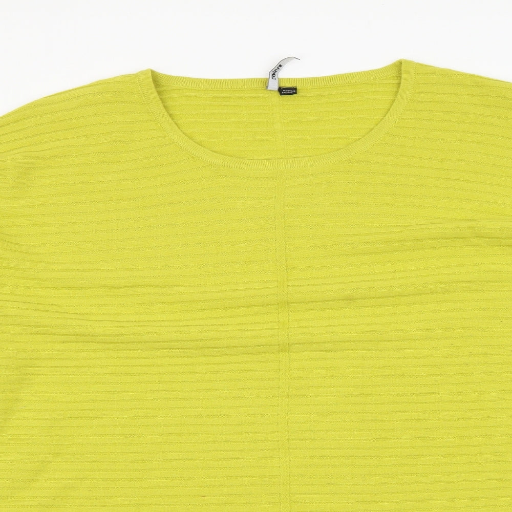 Capsule Womens Green Round Neck Acrylic Tunic Jumper Size 28