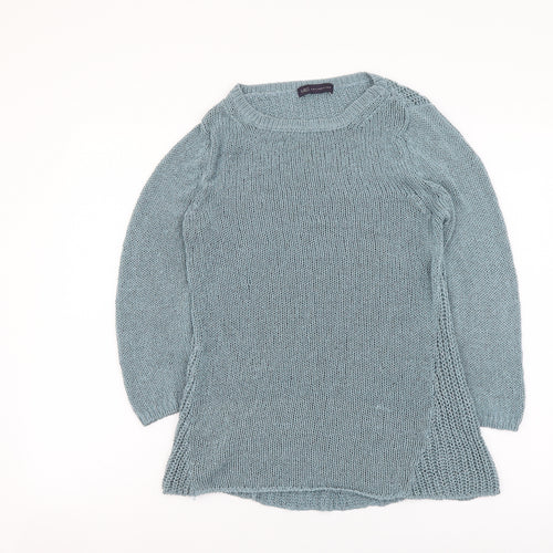 Marks and Spencer Womens Blue Round Neck Acrylic Pullover Jumper Size 12