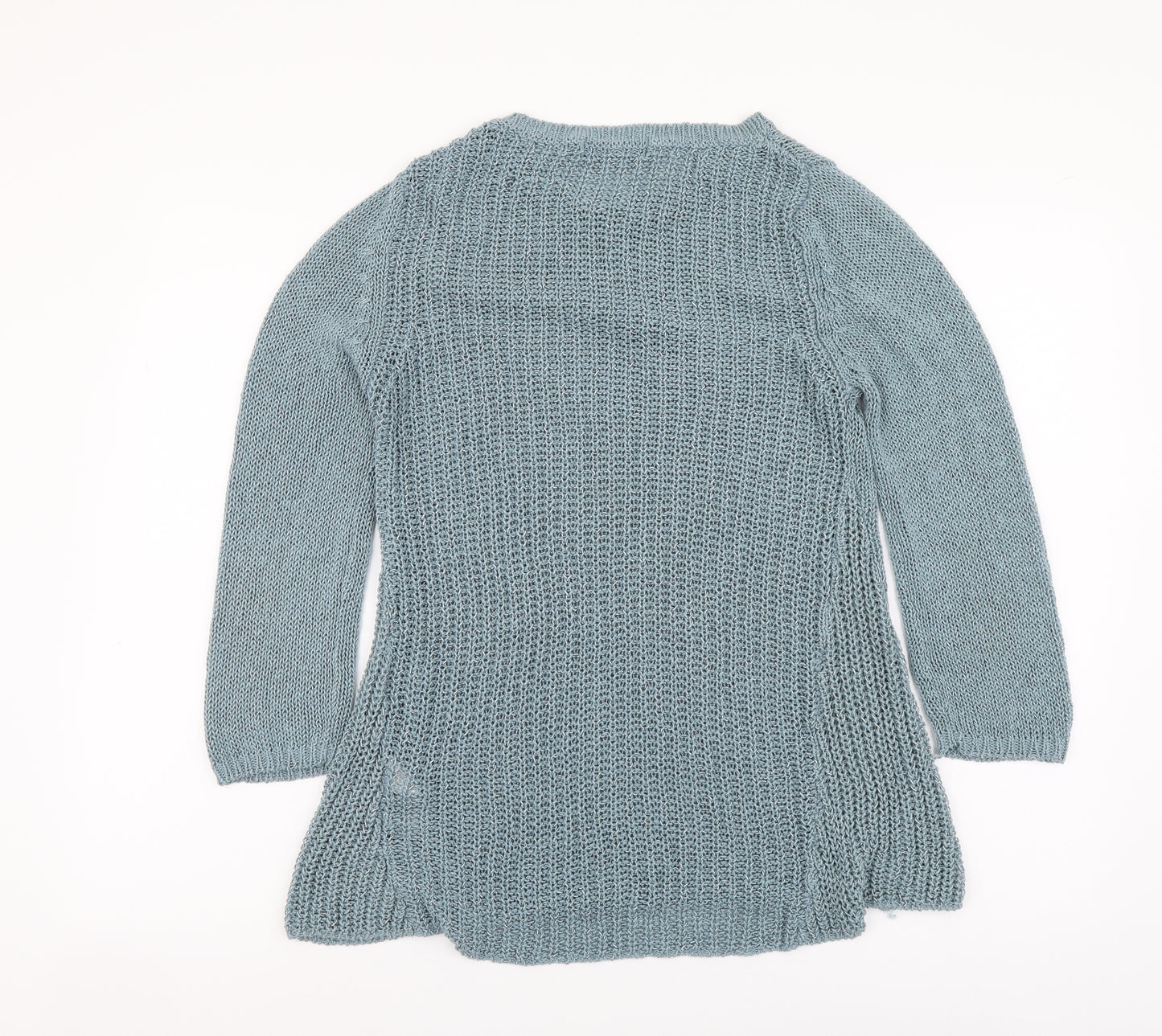 Marks and Spencer Womens Blue Round Neck Acrylic Pullover Jumper Size 12