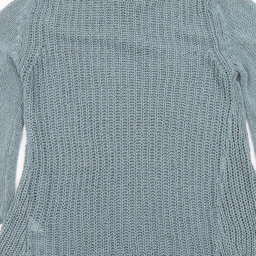Marks and Spencer Womens Blue Round Neck Acrylic Pullover Jumper Size 12
