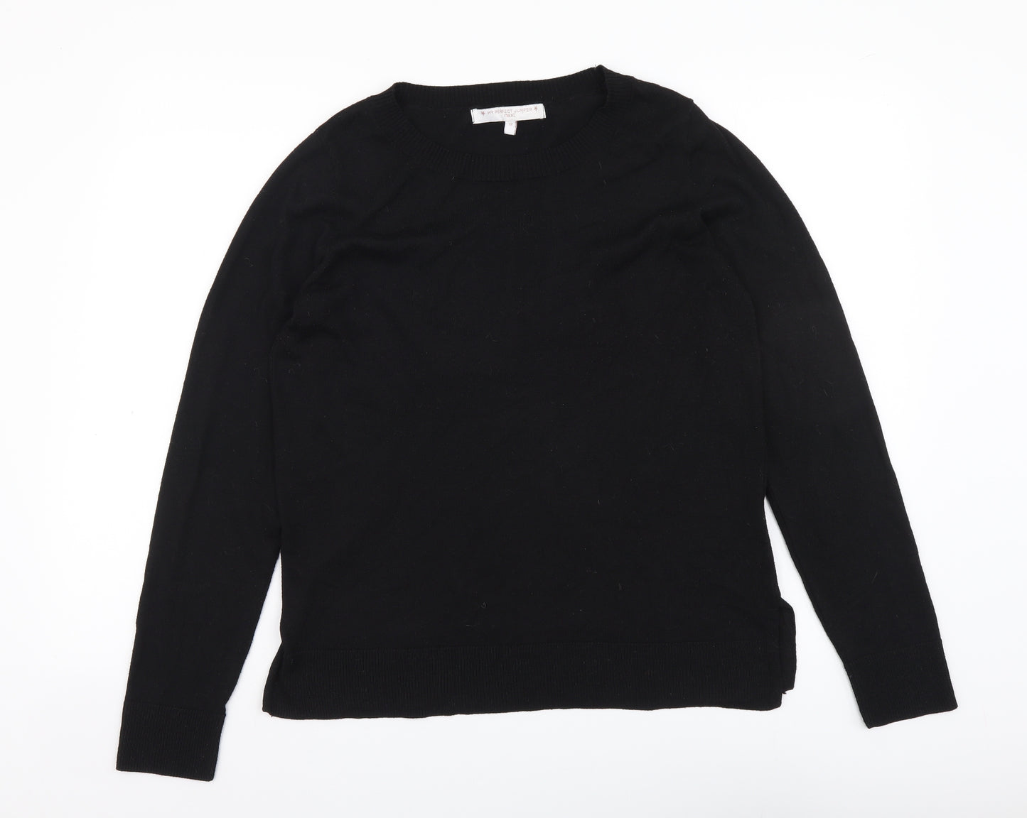 NEXT Womens Black Round Neck Polyester Pullover Jumper Size 12