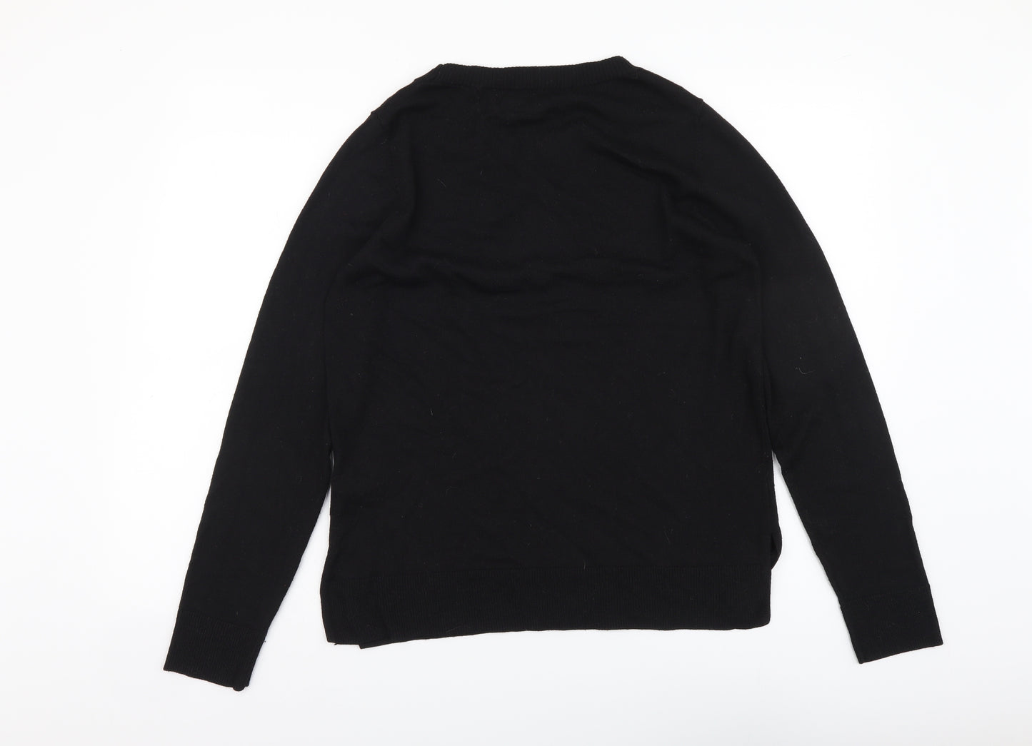NEXT Womens Black Round Neck Polyester Pullover Jumper Size 12