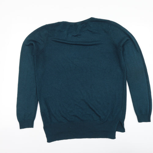 F&F Womens Blue Round Neck Acrylic Pullover Jumper Size 12