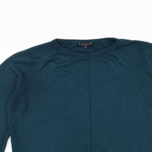F&F Womens Blue Round Neck Acrylic Pullover Jumper Size 12