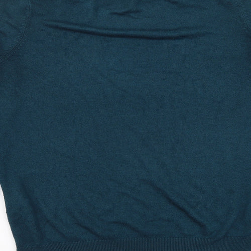 F&F Womens Blue Round Neck Acrylic Pullover Jumper Size 12