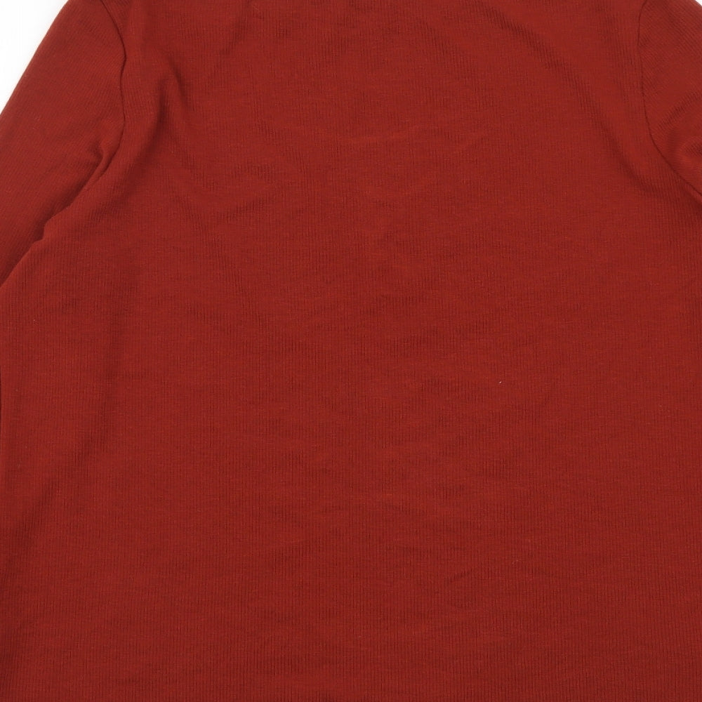 Marks and Spencer Womens Brown Boat Neck Acrylic Pullover Jumper Size 16