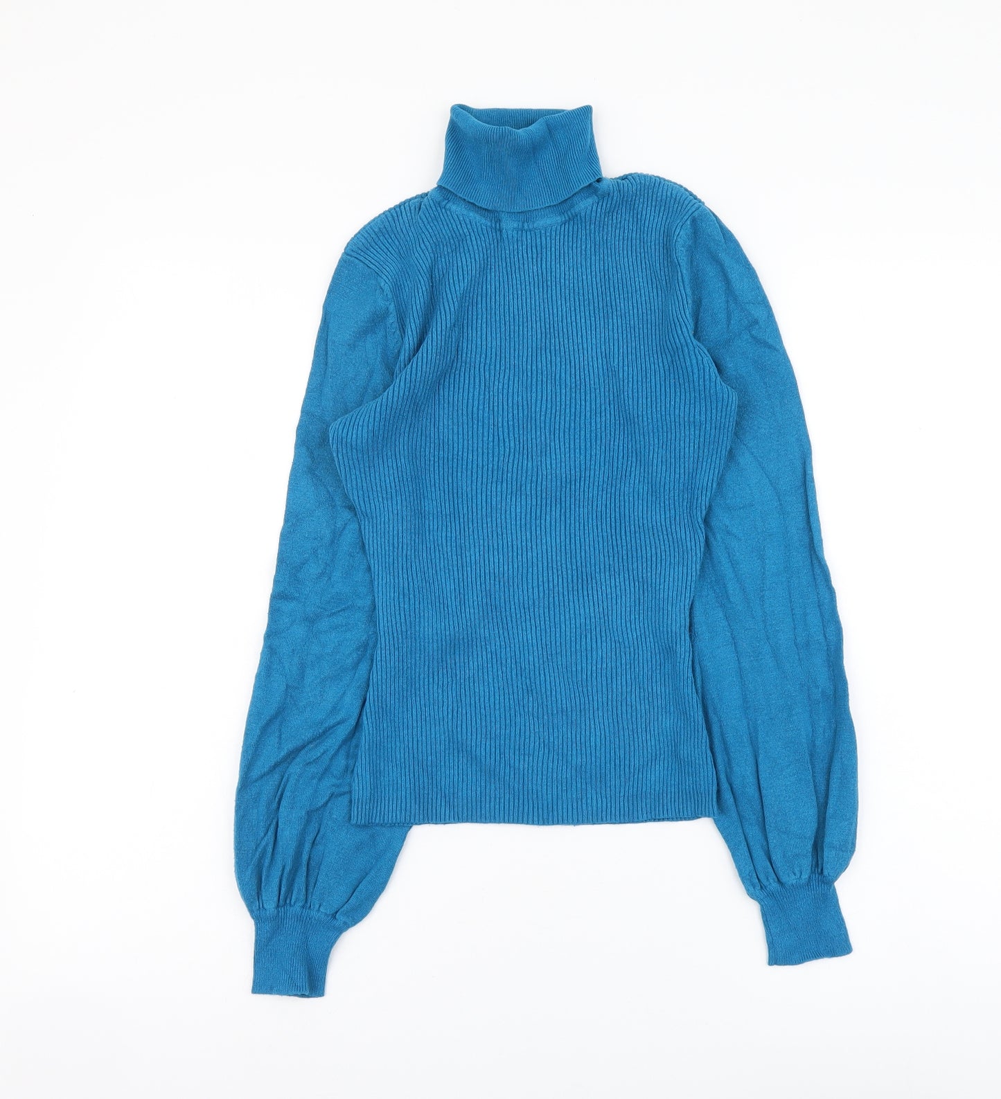 River Island Womens Blue Roll Neck Acrylic Pullover Jumper Size 10