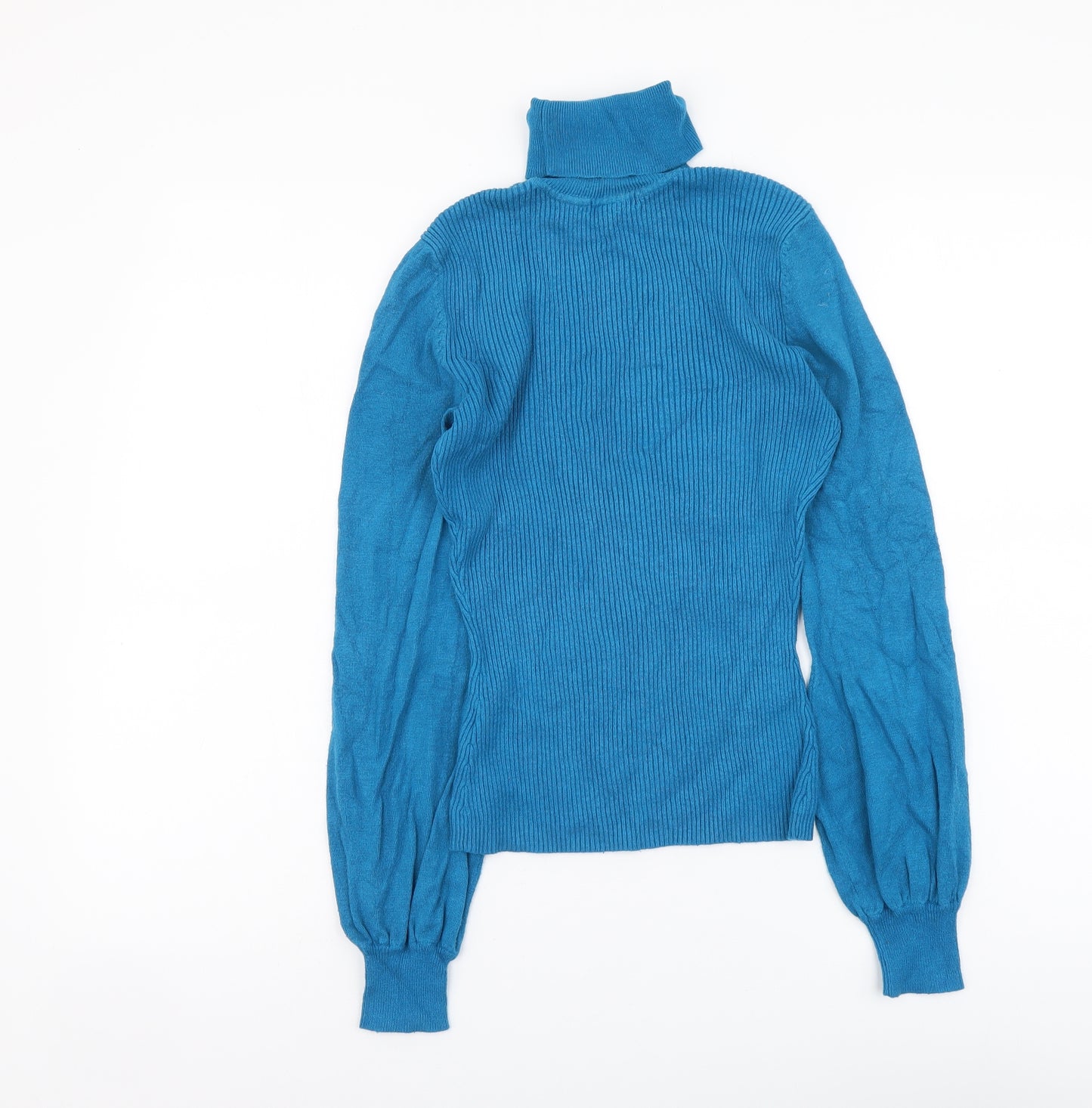 River Island Womens Blue Roll Neck Acrylic Pullover Jumper Size 10